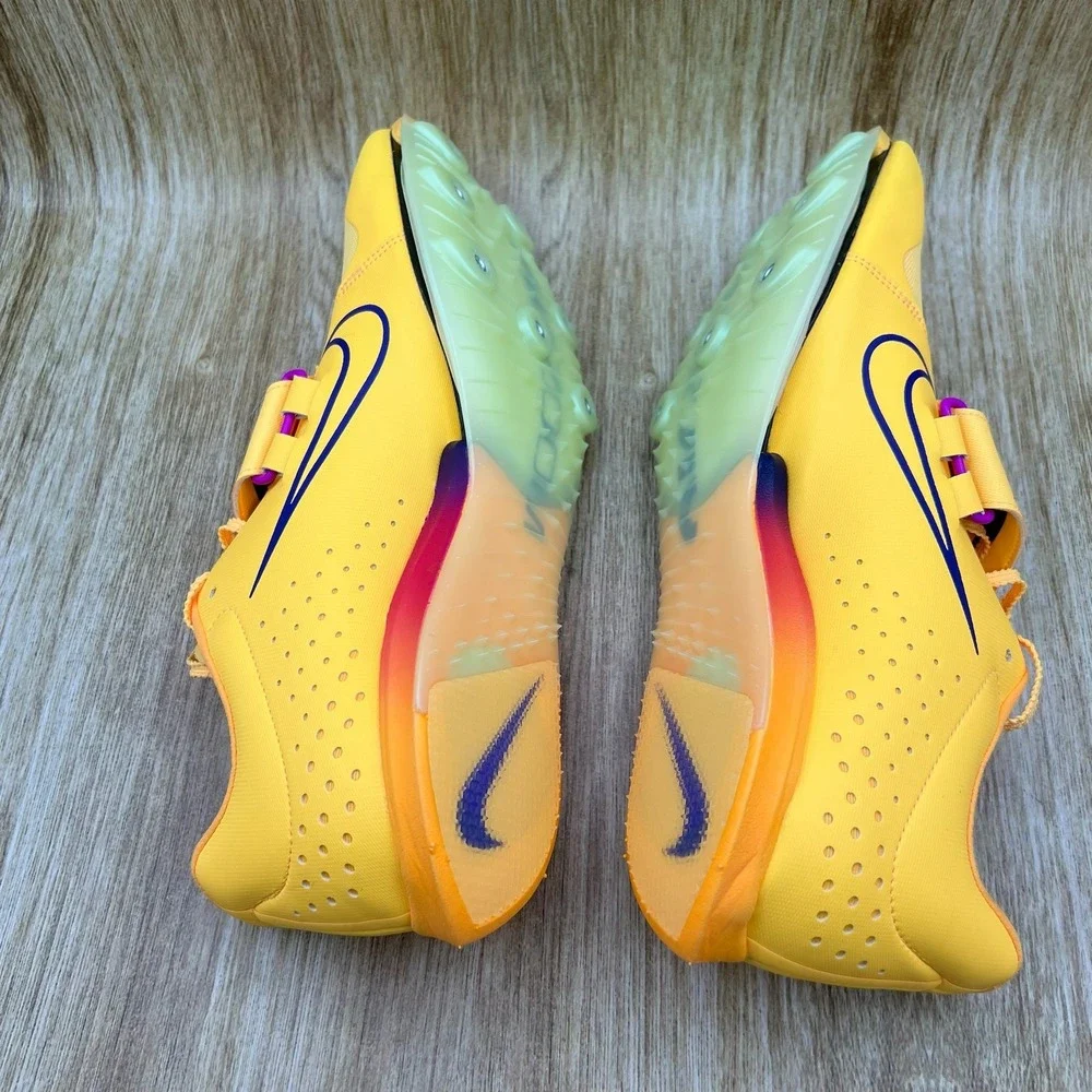 Nike Air Zoom LJ Elite Mens Size 12.5 Citron Pulse Track Field Spikes FZ9326-800